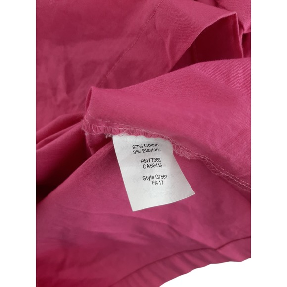J Crew Women's Pink Cotton Poplin 3/4 Ruffle Sleeve Shift Top Blouse Keyhole 6 - Picture 6 of 7